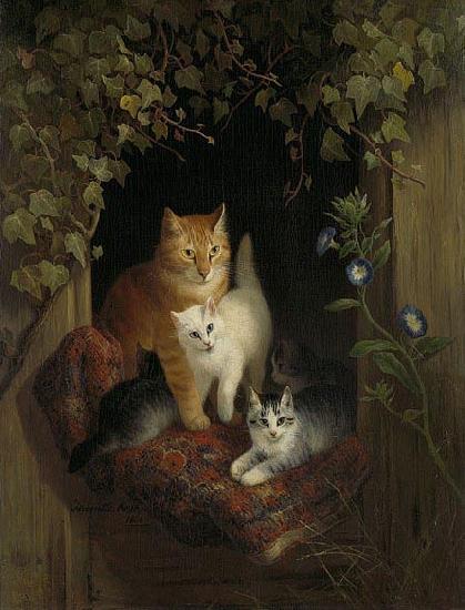 Henriette Ronner-Knip Cat with Kittens oil painting image